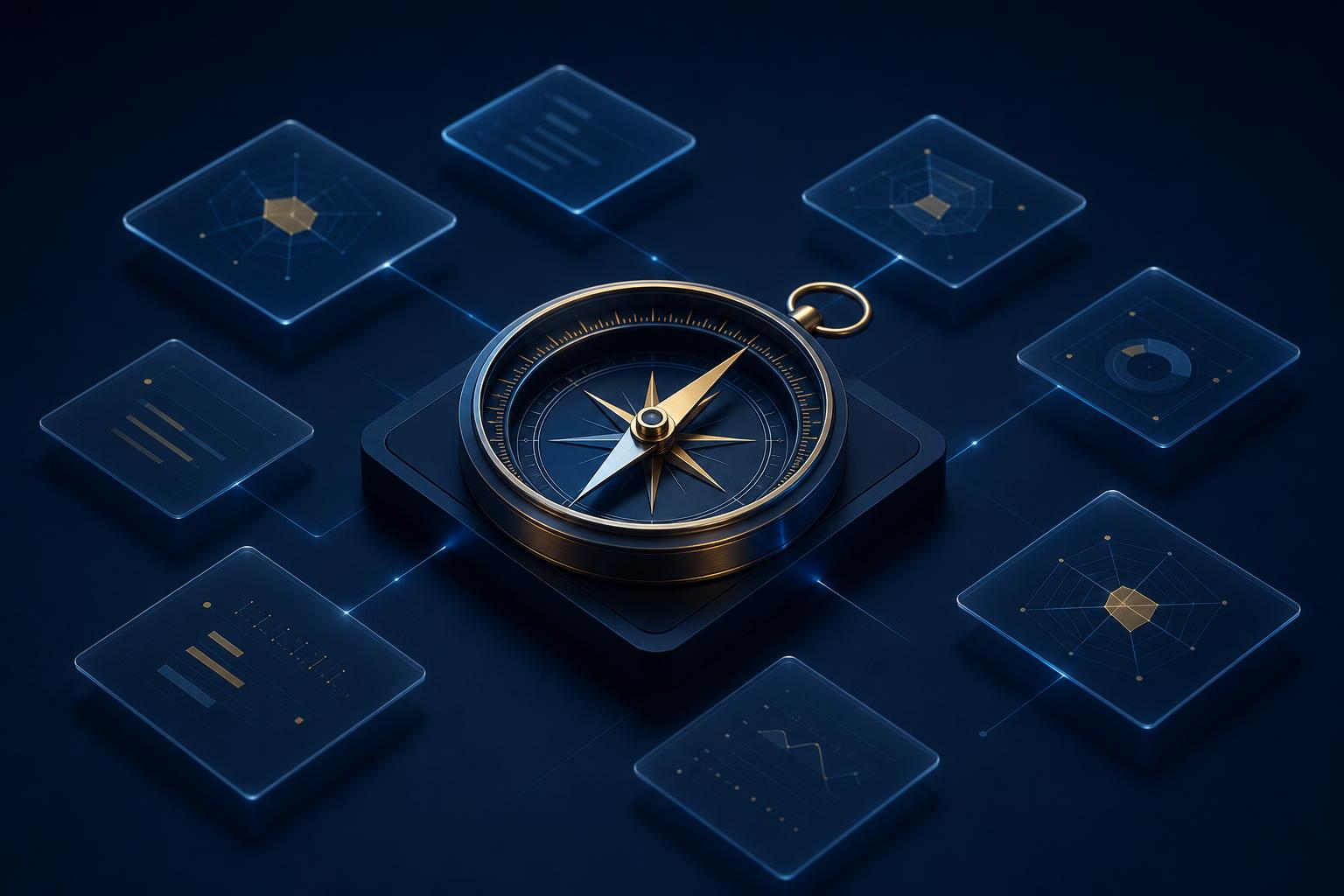 Assessment Wizard illustration: compass with surrounding control cards