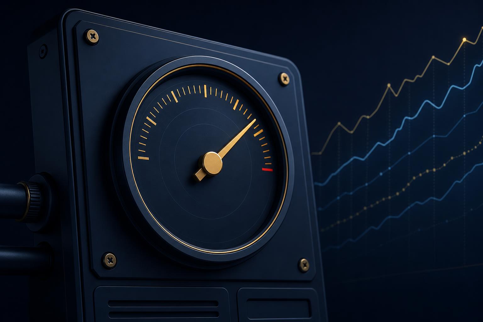 SPRS Score illustration: precision gauge with rising trend lines